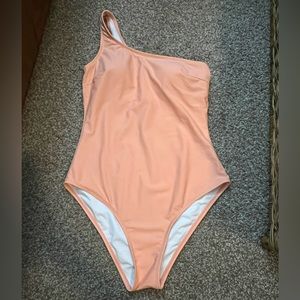 Peach Cupshe One Shoulder Swimsuit